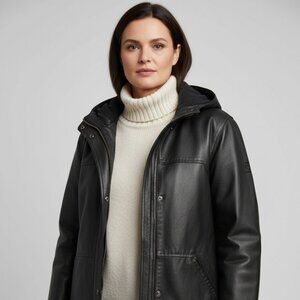 Women's PU Leather Black Jacket